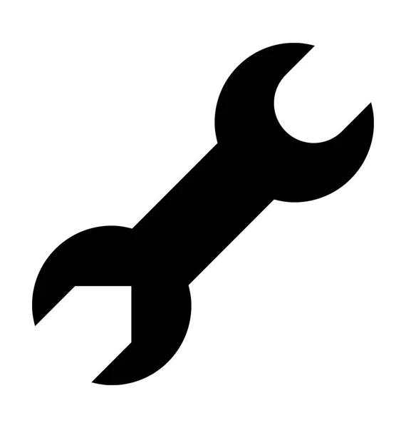 Spanner Flat Vector Icon — Stock Vector