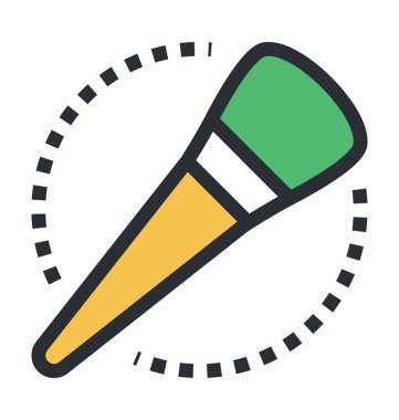 Makyaj fırça renkli vektör simgesi