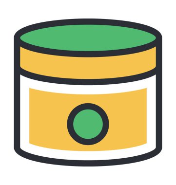 Krem kavanoz renkli vektör simgesi