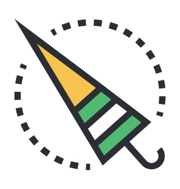 Şemsiye renkli vektör simgesi