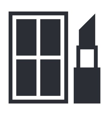 Makyaj düz vektör simgesi 