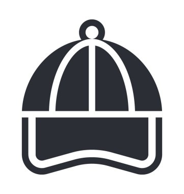 Beyzbol kap düz vektör simgesi 