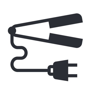 Saç Düzleştirici düz vektör simgesi 