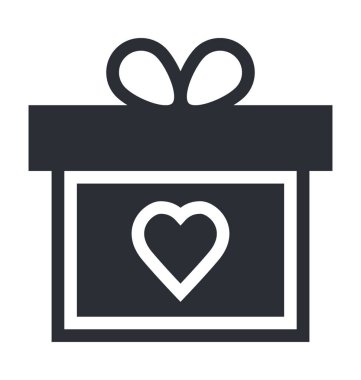 Hediye düz vektör simgesi 