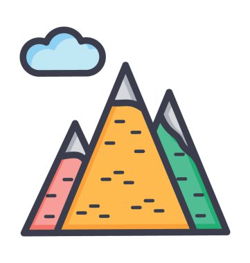 Karlı zirveleri renkli vektör simgesi
