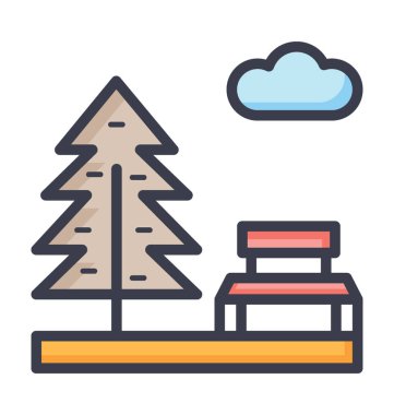 Park renkli vektör simgesi