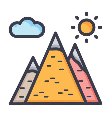 Manzara renkli vektör simgesi