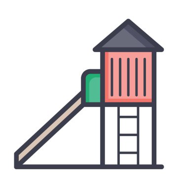 Bahçesi slayt renkli vektör simgesi