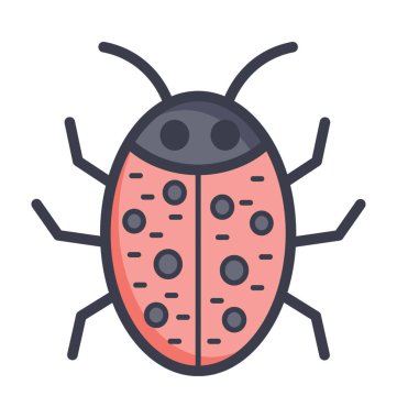 Uğur böceği renkli vektör simgesi