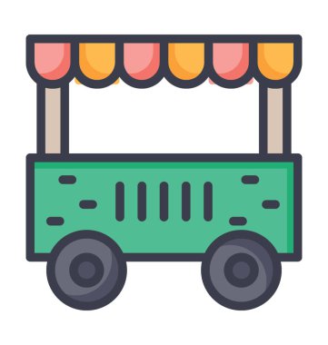 Gıda Stand renkli vektör simgesi