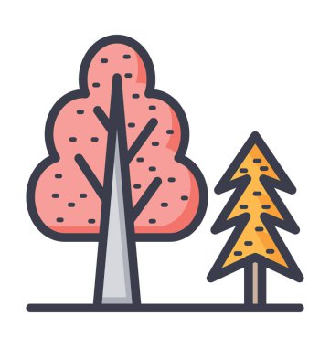 Ağaçlar renkli vektör simgesi