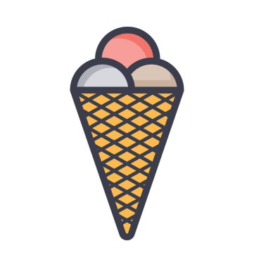 Buz koni renkli vektör simgesi