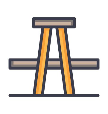 Piknik masa renkli vektör simgesi