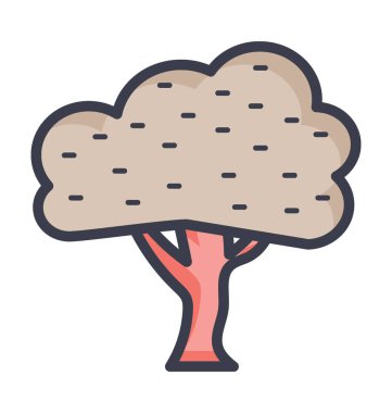 Şemsiye çam renkli vektör simgesi