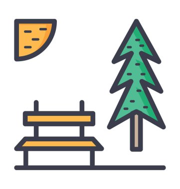 Park renkli vektör simgesi