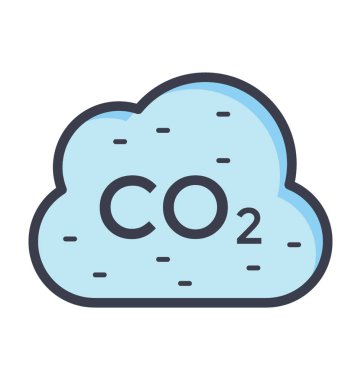 Karbon dioksit formül renkli vektör simgesi