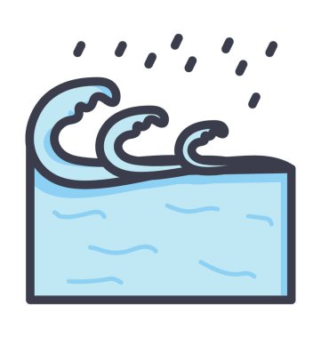 Su dalgaları renkli vektör simgesi