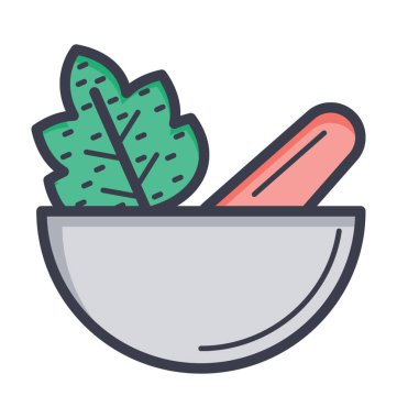 Harç havaneli renkli vektör simgesi