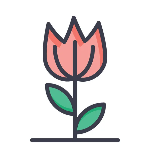 Tulip Colored Vector Icon — Stock Vector