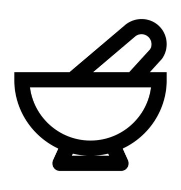 Harç havaneli düz vektör simgesi 