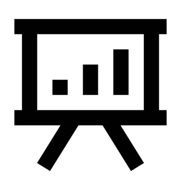 Grafik sunum düz vektör simgesi