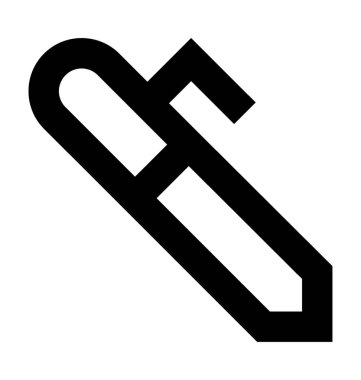 kalem düz vektör simgesi