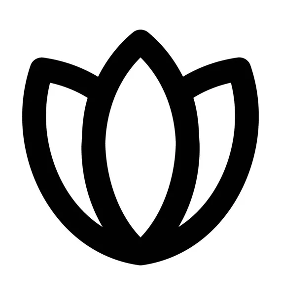 Lotus Flower Flat Vector Icon — Stock Vector