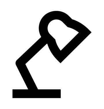 Masa lambası düz vektör simgesi