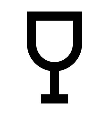 Şarap cam düz vektör simgesi