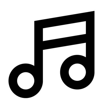 Müzik notu düz vektör simgesi