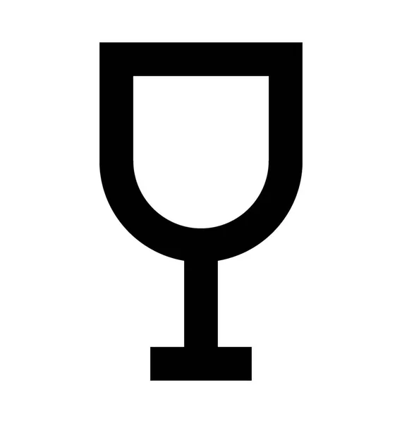 Şarap Cam Düz Vektör Simgesi — Stok Vektör