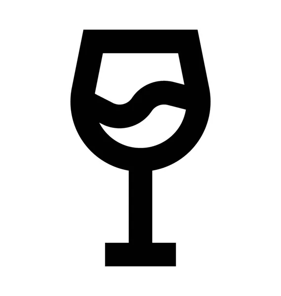 Wine Glass Flat Vector Icon — Stock Vector
