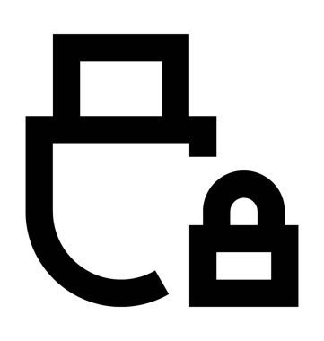 Düz vektör simgesi kilitli USB