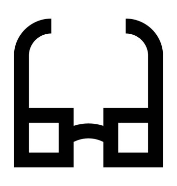 3B Gözlük Düz Vektör Simgesi 