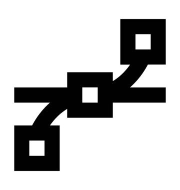 Bezier aracı düz vektör simgesi 