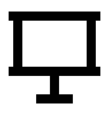 Şövale kurulu düz vektör simgesi 