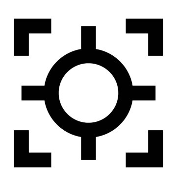 Odak aracı düz vektör simgesi 