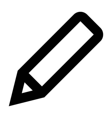 kalem düz vektör simgesi 