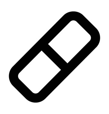 Silgi düz vektör simgesi 