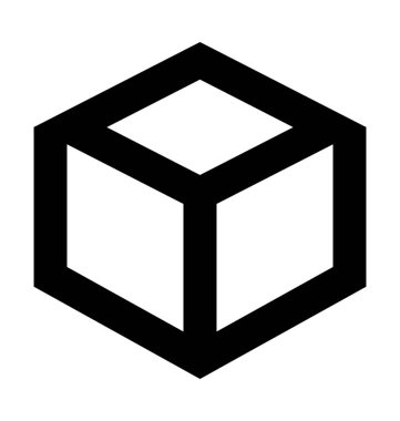 küp şekli düz vektör simgesi 