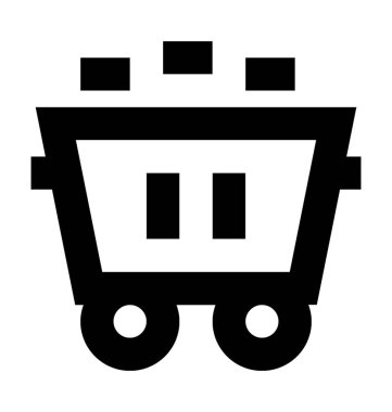 Mayın sepeti düz vektör simgesi 