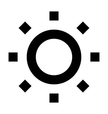 Parlaklık düz vektör simgesi 