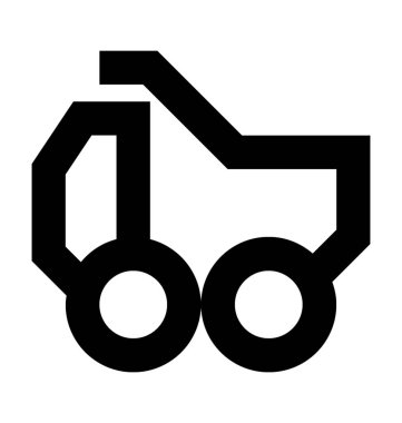 Damperli kamyon düz vektör simgesi 