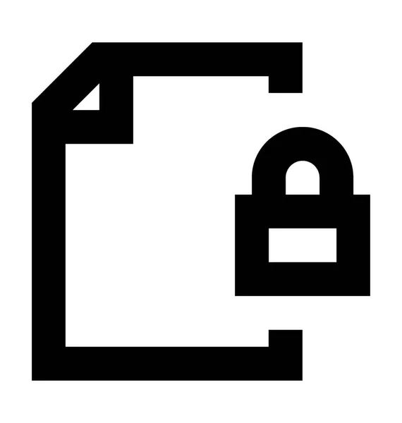 File Locked Flat Vector Icon — Stock Vector