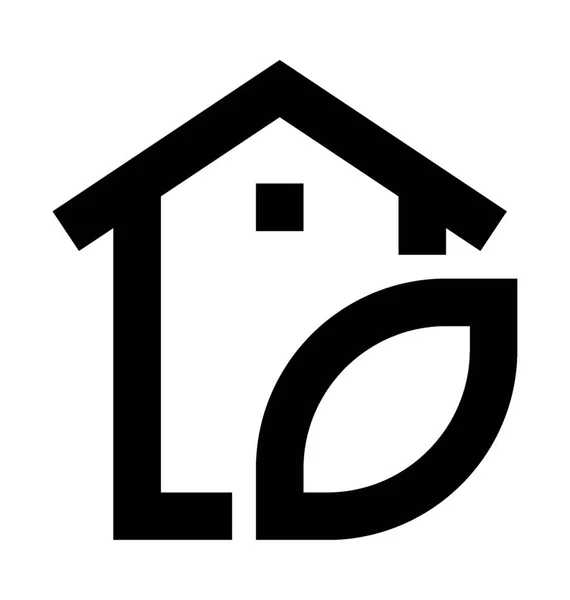 Eco House Ploché Vektorové Ikony — Stockový vektor
