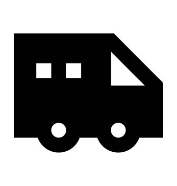 karavan düz vektör simgesi 