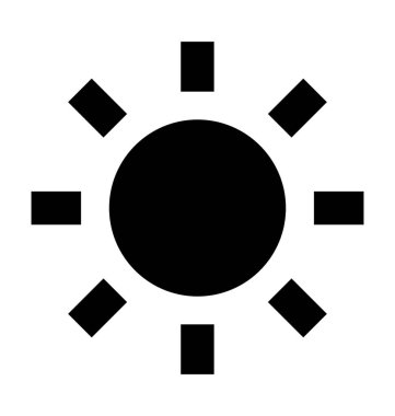 güneş düz vektör simgesi 