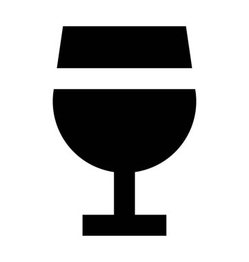 Şarap cam düz vektör simgesi 