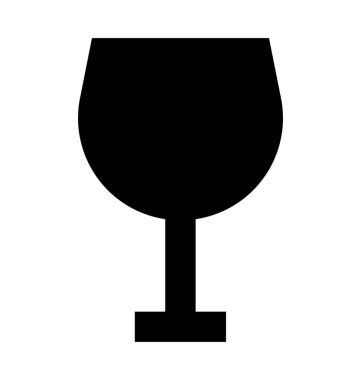 Şarap cam düz vektör simgesi 
