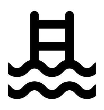 yüzme havuzu düz vektör simgesi 